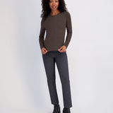 Cable & Gauge Seamed Tee - Chocolate Brown