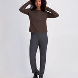 Cable & Gauge Seamed Tee - Chocolate Brown
