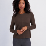 Cable & Gauge Seamed Tee - Chocolate Brown