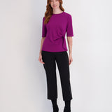 Side Tie Tee - Plum Caspia