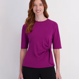 Side Tie Tee - Plum Caspia