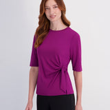 Side Tie Tee - Plum Caspia