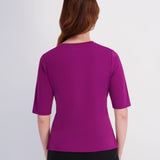 Side Tie Tee - Plum Caspia