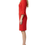 NY Collection 3/4 Sleeve Pearl Detail Dress
