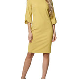 NY Collection 3/4 Pearl-Detail Petal Sleeve Dress