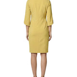 NY Collection 3/4 Pearl-Detail Petal Sleeve Dress