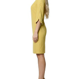 NY Collection 3/4 Pearl-Detail Petal Sleeve Dress