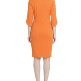 NY Collection 3/4 Pearl-Detail Petal Sleeve Dress