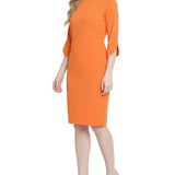NY Collection 3/4 Pearl-Detail Petal Sleeve Dress