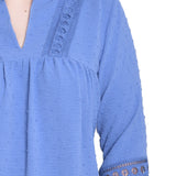 NY Collection Long Sleeve Blouse With Crochet Trim