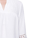 NY Collection Long Sleeve Blouse With Crochet Trim