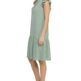 NY Collection Flutter Sleeve Flounced Dress