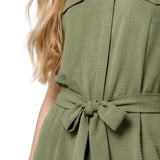 Short Sleeve Belted Jumpsuit