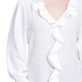 NY Collection Short Sleeve Ruffle Front Blouse