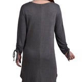 NY Collection Missy Long Sleeve Hi Lo Hem Cardigan - Dark Heather