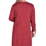 NY Collection Missy Long Sleeve Hi Lo Hem Cardigan - Jester Red