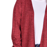NY Collection Missy Long Sleeve Hi Lo Hem Cardigan - Jester Red