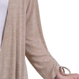 NY Collection Missy Long Sleeve Hi Lo Hem Cardigan - Oatmeal