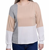 Long Sleeve Colorblocked Top