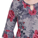 NY Collection 3/4 Bell Sleeve Top With Hardware