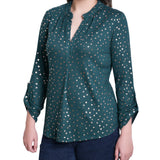 NY Collection Long Roll Tab Sleeve Tunic