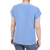 Short Extended-Sleeve Grommet Neck Knit Top