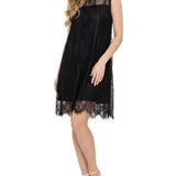 Sleeveless Lace Dress, Black