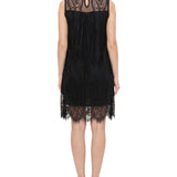 Sleeveless Lace Dress, Black