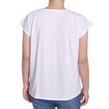 White Embroidered Yoke Extended Sleeve Top