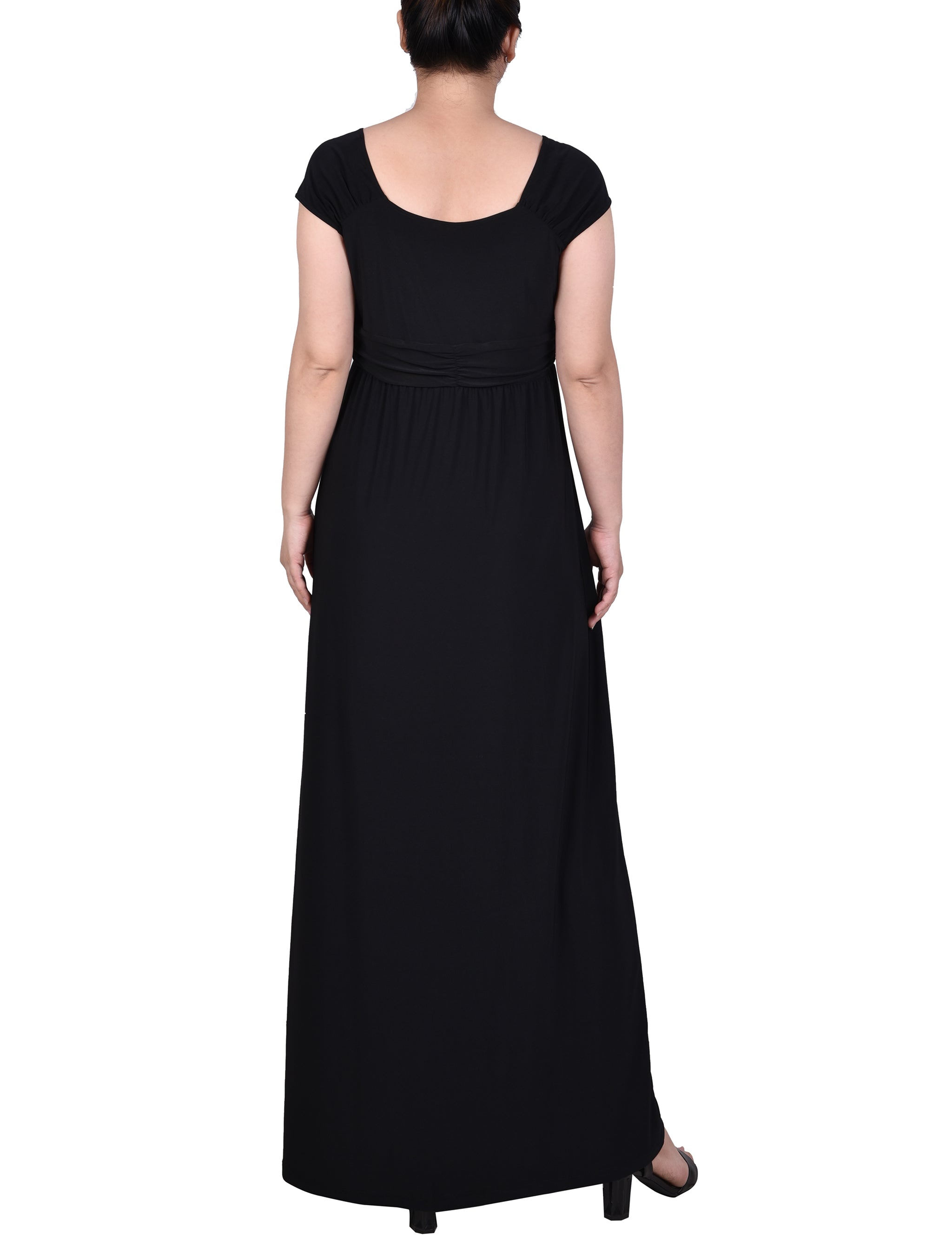 Black Ruched Empire-Waist Maxi Dress Dressbarn Black Ruched Empire-Waist Maxi Dress Dressbarn