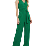 NY Collection Sleeveless Belted Jumpsuit
