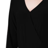3/4 Sleeve Belted Jumpsuit, Black