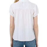 NY Collection Cap Slv Rouched Yoke Blouse
