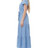 Off The Shoulder Maxi Dress, Serenity Blue