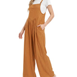 Sleeveless Wide-Leg Jumpsuit, Caramel