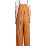 Sleeveless Wide-Leg Jumpsuit, Caramel