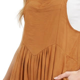 Sleeveless Wide-Leg Jumpsuit, Caramel