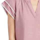 Double-Layer V-Neck Blouse, White
