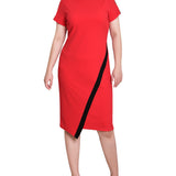 Short Sleeve Asymmetrical Hem Dress