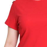 Short Sleeve Asymmetrical Hem Dress