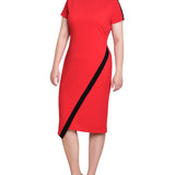 Short Sleeve Asymmetrical Hem Dress