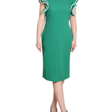 Ruffle Sleeve Dress with Contrast Tipping