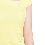 Banana Cap Sleeve Exposed Zipper Dress