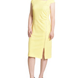 Banana Cap Sleeve Exposed Zipper Dress