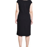 Black Cap Sleeve Exposed Zipper Dress