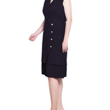 NY Collection Missy Sleeveless Suit With Pleated Skirt