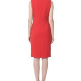 Sleeveless Stud Front Dress, Fire Red