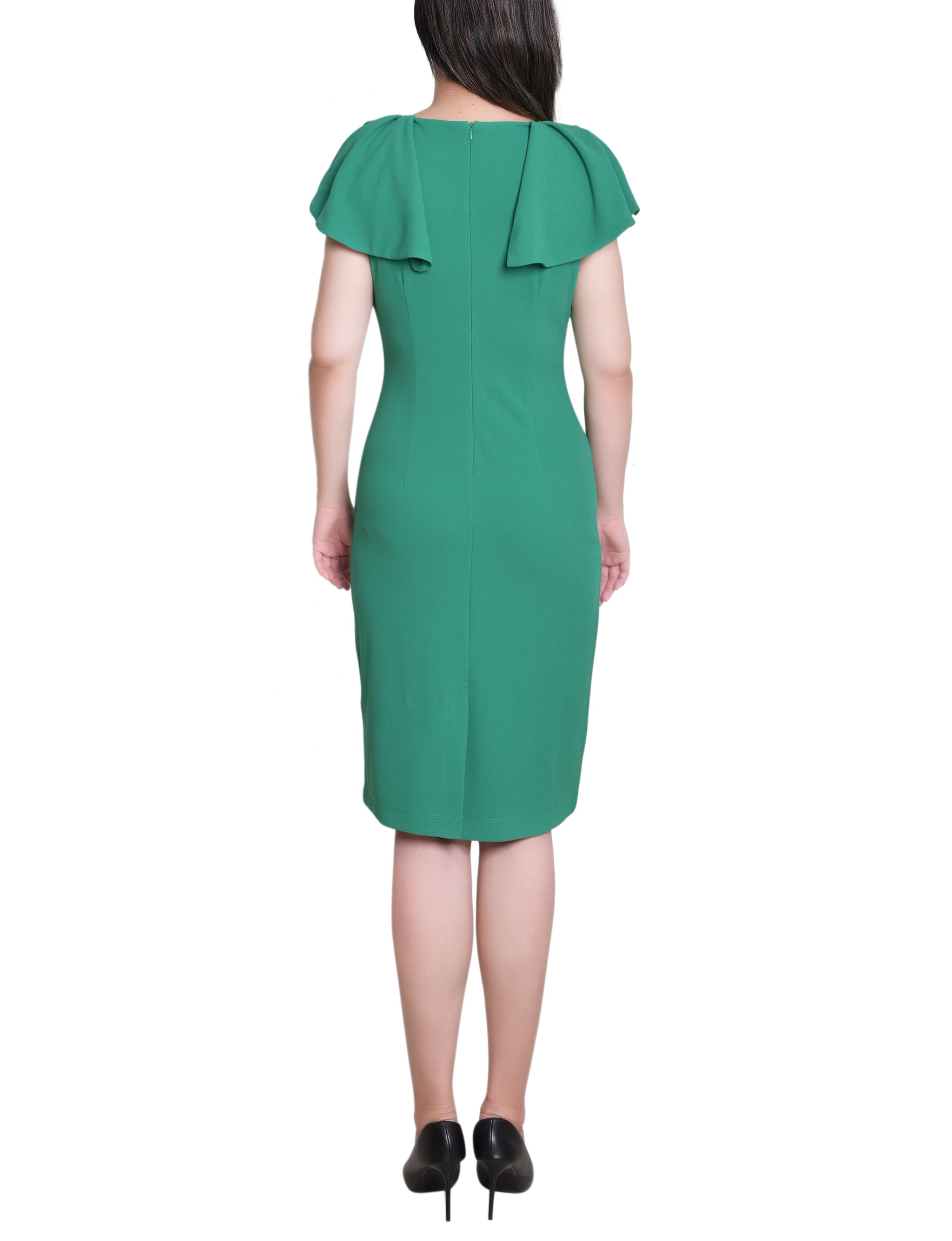 Emerald Green Flutter Sleeve Sheath Dress Dressbarn Emerald Green Flutter Sleeve Sheath Dress Dressbarn
