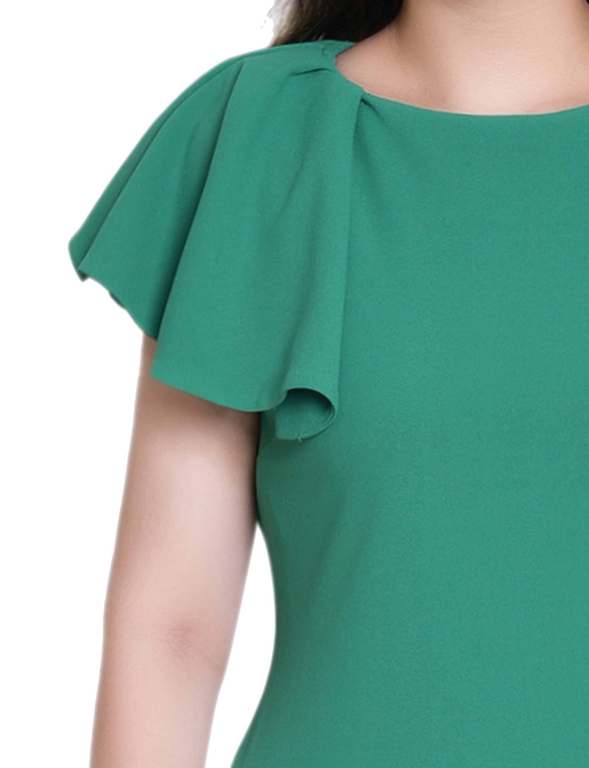 Emerald Green Flutter Sleeve Sheath Dress Dressbarn Emerald Green Flutter Sleeve Sheath Dress Dressbarn