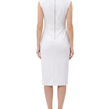 Sleeveless Square Neck Sheath Dress, White